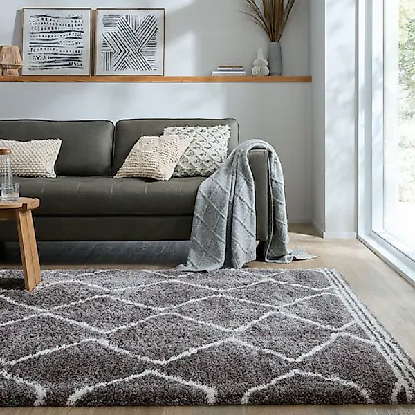 FLAIR RUGS Hochflor-Teppich »RIAD«, rechteckig, 40 mm Höhe, Berber Muster günstig online kaufen