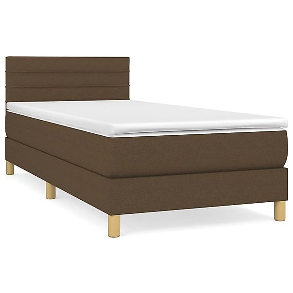 vidaXL Boxspringbett mit Matratze Dunkelbraun 100x200 cm Stoff1373196 günstig online kaufen