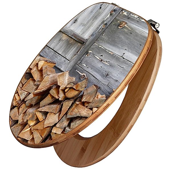 Banjado Design WC Sitz Bambus Toilettendeckel Toilettensitz Bambus Holz Klo günstig online kaufen
