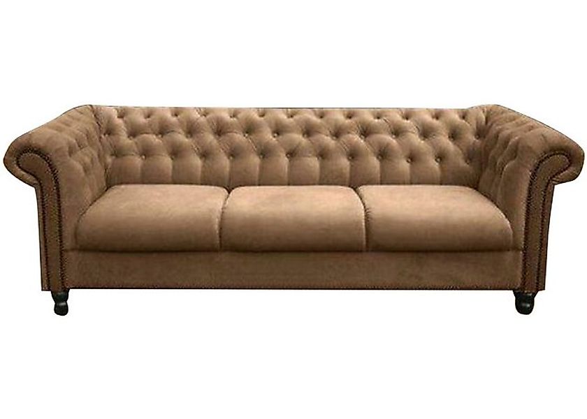 JVmoebel Chesterfield-Sofa Dreisitzer Stoff Wohnzimmer Weiss Design Sofa So günstig online kaufen