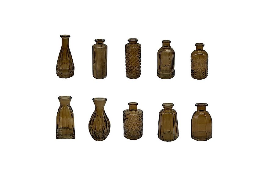 relaxdays Dekovase Deko Vasen im 10er Set, braun günstig online kaufen