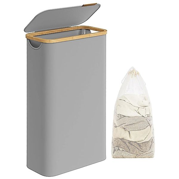Songmics Wäschesammler Roxanne mit Deckel 65 l Grau günstig online kaufen