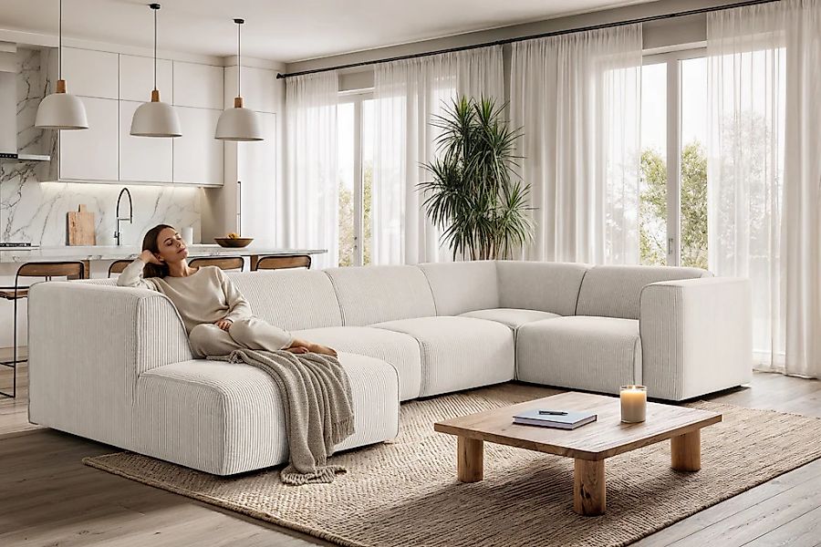 OTTO home Wohnlandschaft "Merid U-Form, B: 367 cm" jederzeit durch Module e günstig online kaufen