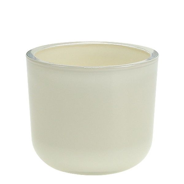 Viana Tischvase Glas Blumentopf Creme Ø12,5cm günstig online kaufen