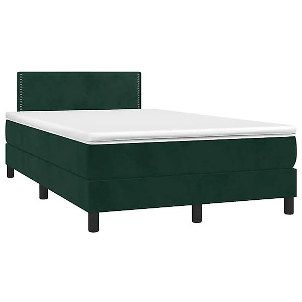 vidaXL Boxspringbett mit Matratze Dunkelgrün 120x190 cm Samt 3269834 günstig online kaufen