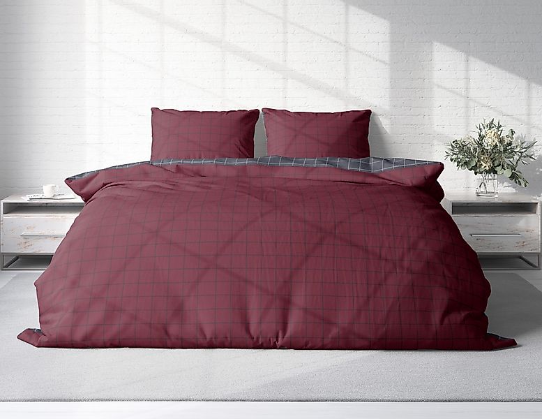 One Home Bettwäsche Wende Karo, Renforcé, günstig online kaufen