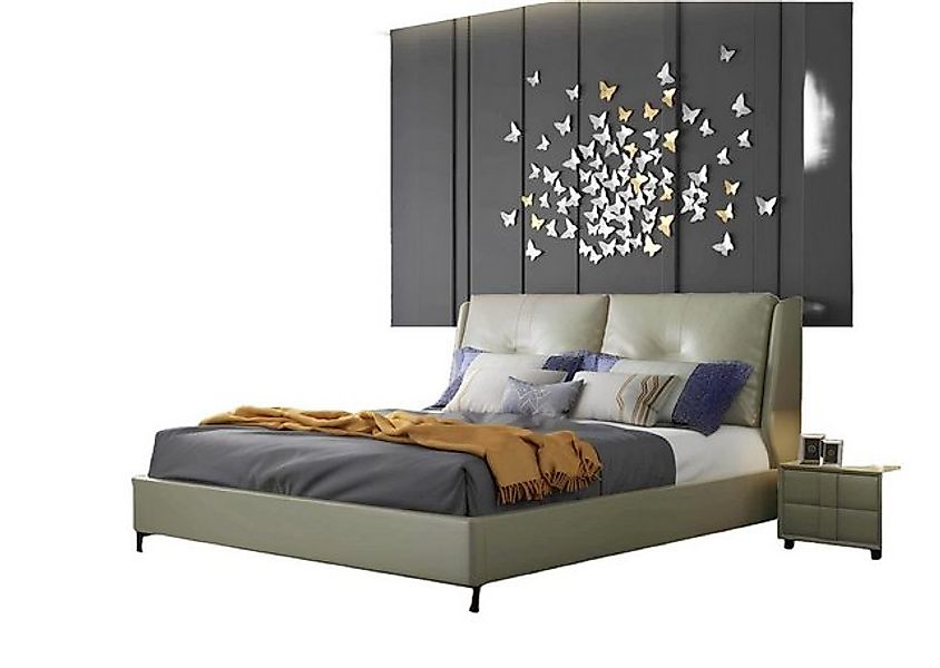 JVmoebel Bett Polster Doppel Hotel Betten Schlaf Zimmer Leder 180x200cm Bei günstig online kaufen