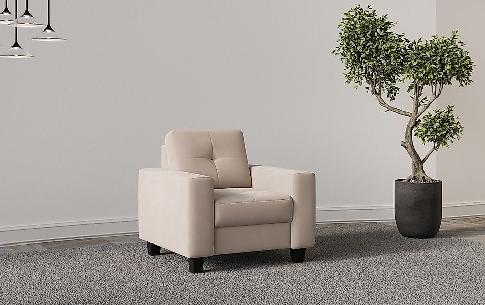 Home affaire Sessel "Varese" Kreuznaht in beige günstig online kaufen