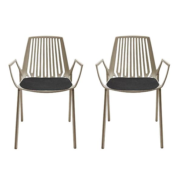 Fast - Rion Outdoor Sessel Set 2 Stück - taupe/pulverbeschichtet/LxBxH 55x5 günstig online kaufen
