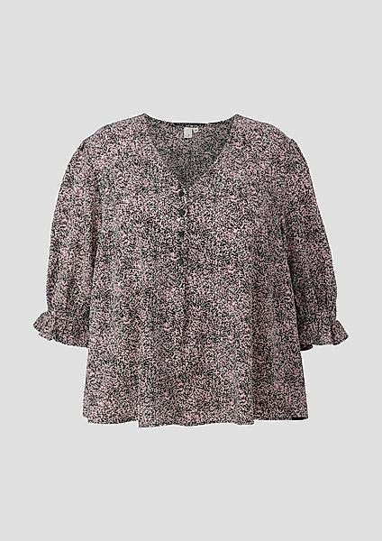 QS Langarmbluse Kurze, gemusterte Bluse mit günstig online kaufen