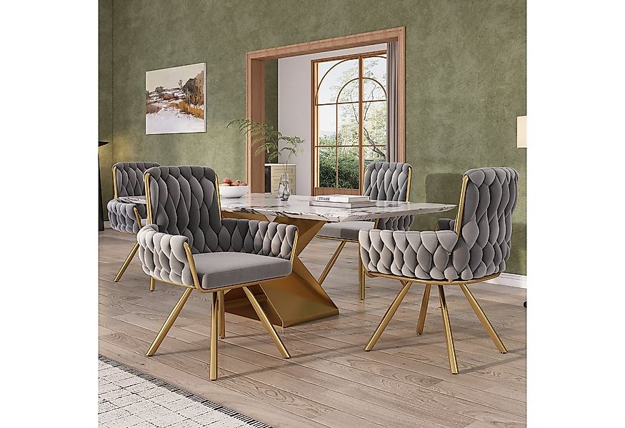 Flieks Esszimmerstuhl (Set, 4 St), 4er Set Polsterstühle mit Armlehnen Wohn günstig online kaufen