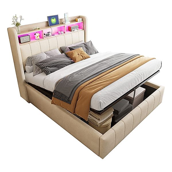 REDOM Polsterbett Doppelbett Jugendbett Gästebett (Polsterbett,mit günstig online kaufen
