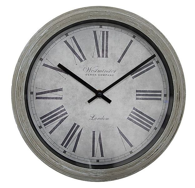 Clayre & Eef Wanduhr Wanduhr WESTMINSTER grau mit römischen Zahlen D30cm sh günstig online kaufen