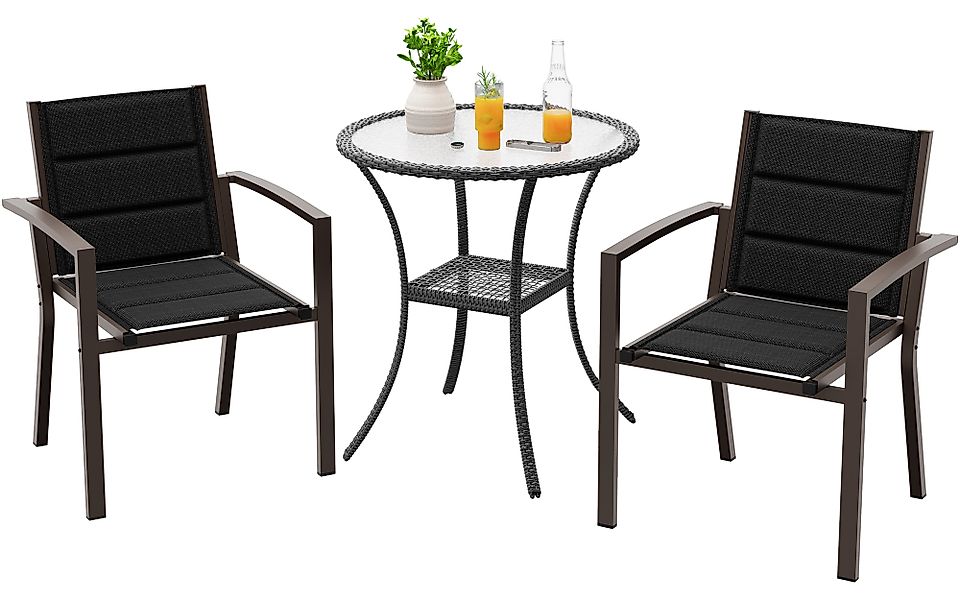 HOMALL Gartenstuhl Balkonstühle (2er Set) Stapelbare günstig online kaufen