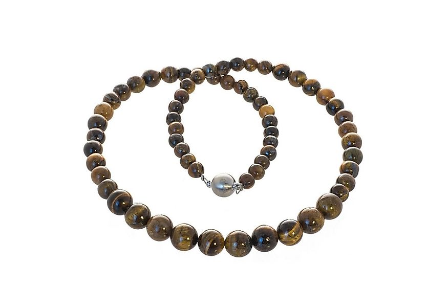 Perlenkette Kette mit Tigerauge Perlen 10 - 6 mm, mit Tigerauge Perlen günstig online kaufen