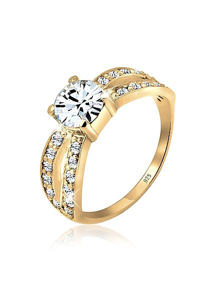 Elli Fingerring Solitär Glamourös Kristall 925 günstig online kaufen