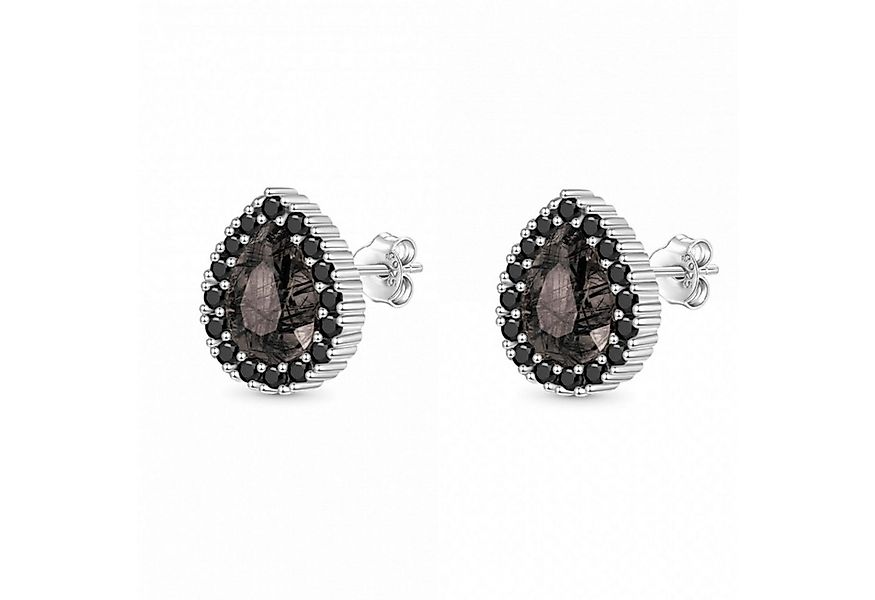 Gnoce Ohrring-Set Gnoce Ohrstecker Schwarzer Rutilquarz IGE213 Silber günstig online kaufen