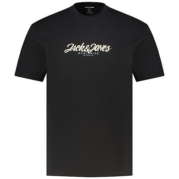 Jack&Jones T-Shirt mit Label-Print Farbe schwarz Größe: 3XL günstig online kaufen