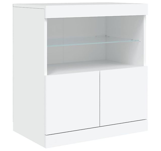 vidaXL Sideboard Sideboard mit LED-Leuchten Weiß 60x37x67 cm (1 St) günstig online kaufen