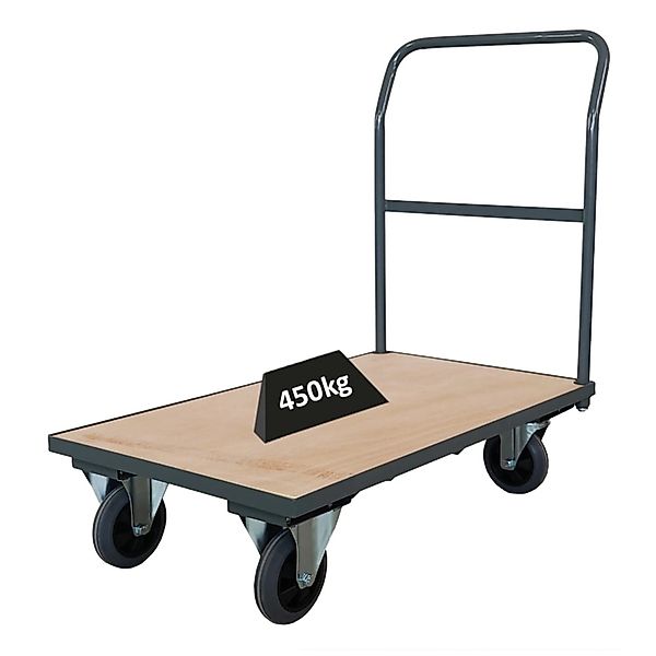 PROREGAL Profi Plattformwagen HxBxT 102x60x98cm Traglast 450kg Grau günstig online kaufen