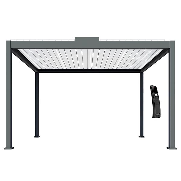 Dreamgarden Pergola 4 x 3 x 2,5 m Florenz Elektrisch Gerüst Anthrazit Lamel günstig online kaufen