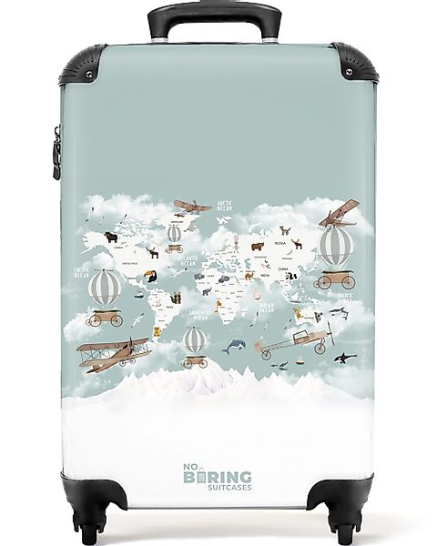 NoBoringSuitcases.com© Hartschalen-Trolley Weltkarte - Kind - günstig online kaufen