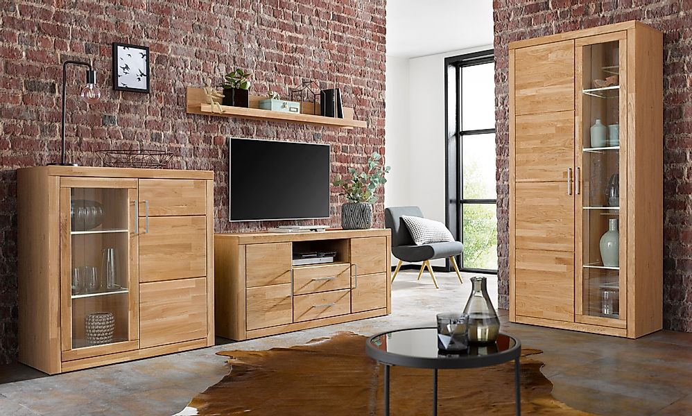 Home affaire Wohnwand »Logo« Set, 4 Stk. tlg. teilmassives Holz günstig online kaufen