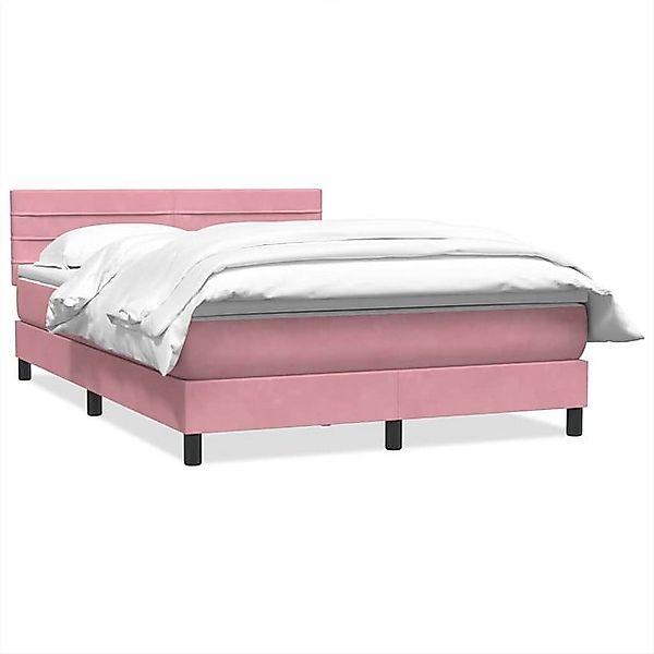 vidaXL Boxspringbett, Boxspringbett mit Matratze Rosa 140x210 cm Samt günstig online kaufen