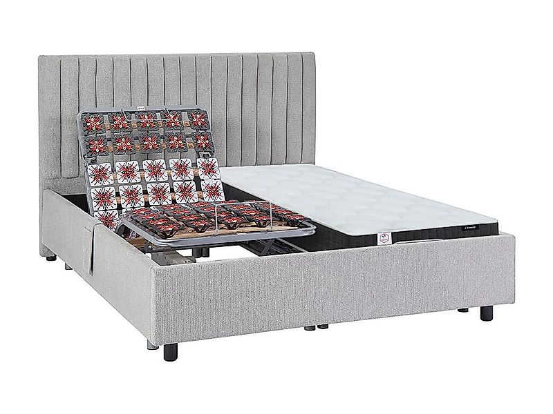 Dekoratives Bett mit elektrischer Relaxfunktion mit Tellern + Taschenfederk günstig online kaufen