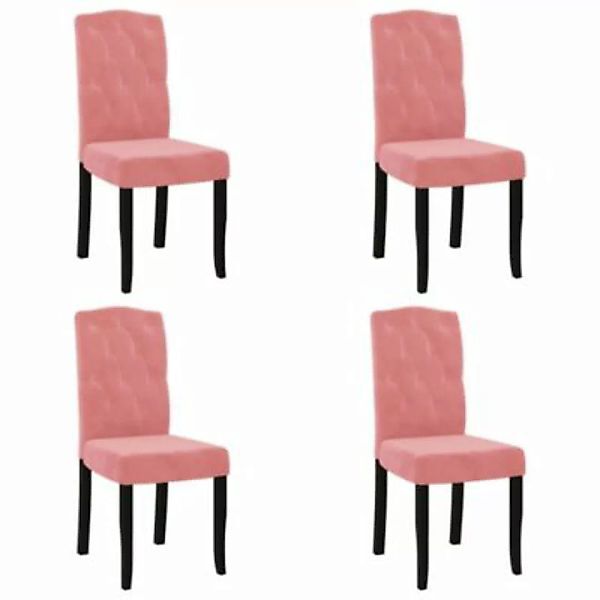 vidaXL Esszimmerstühle 4 Stk. Rosa Samt Esszimmerstuhl rosa günstig online kaufen
