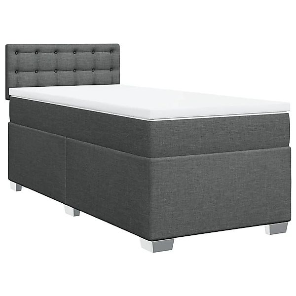 vidaXL Boxspringbett mit Matratze Dunkelgrau 90x190 cm Stoff 3288058 günstig online kaufen