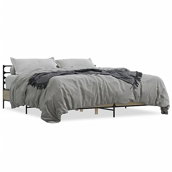 vidaXL Bettgestell Sonoma-Eiche 180x200 cm Holzwerkstoff und Metall 3280058 günstig online kaufen