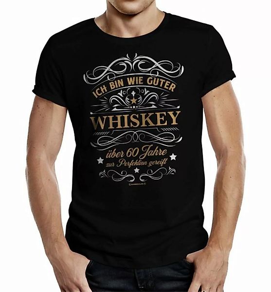 RAHMENLOS® T-Shirt Geschenk zum 60. Geburtstag - wie guter Whiskey 60 Jahre günstig online kaufen