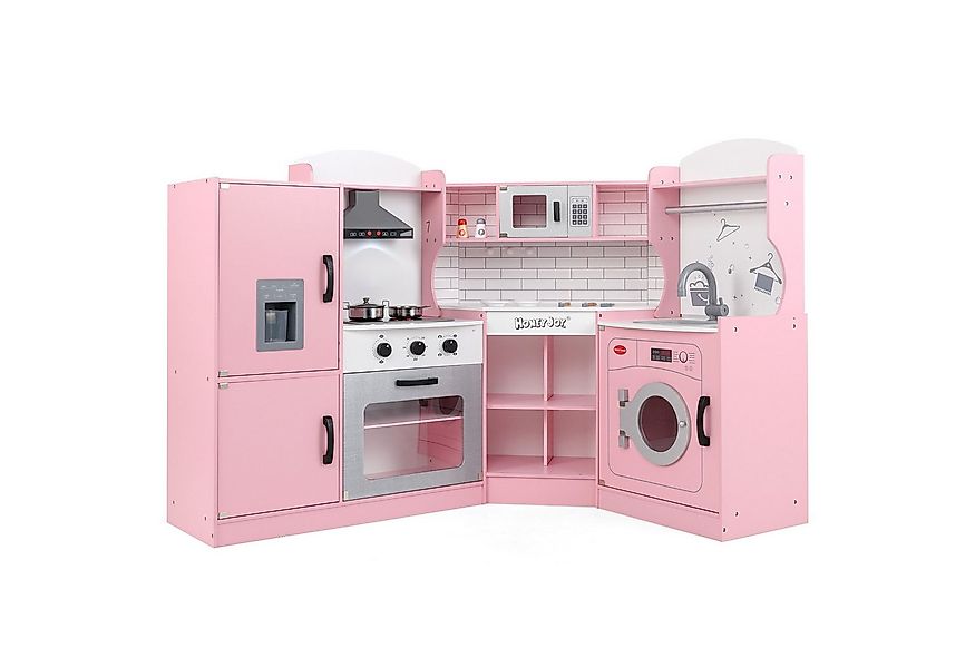 COSTWAY Spielküche Kinderküche Eck, aus Holz, ab 3 Jahren günstig online kaufen