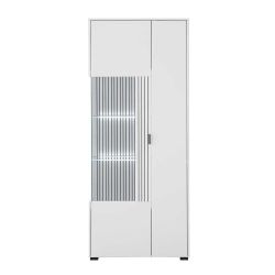 Wohnzimmer Vitrinenschrank in Weiß Glastür günstig online kaufen