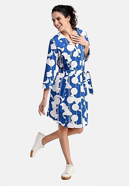 BICALLA Midikleid Blusenkleid mit Grafik-Print in Blau/Weiß (1-tlg) günstig online kaufen