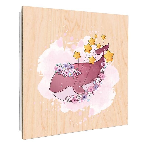 Banjado Schlüsselkasten mit Holzfront 30x30cm Weiß Scharnier Links 50 Haken günstig online kaufen