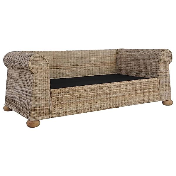 vidaXL 2-Sitzer-Sofa mit Kissen Natur Rattan günstig online kaufen