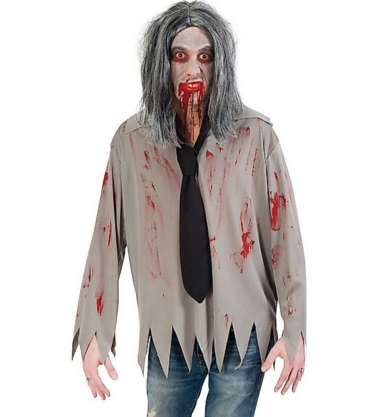 Fries Zombie-Kostüm Blutiges Herren Zombie Hemd mit Krawatte Halloween Karn günstig online kaufen