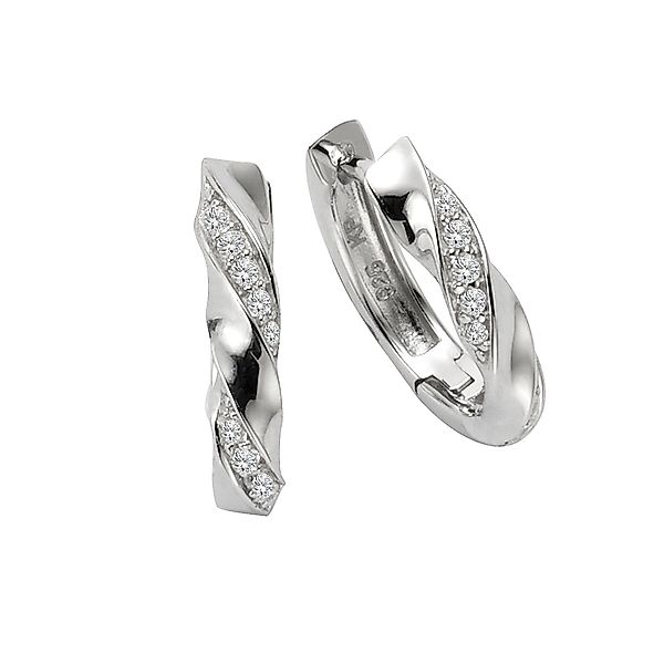 Zeeme Paar Creolen Silber 925 Zirkonia günstig online kaufen