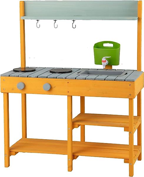 COSTWAY Outdoor-Spielküche Kinderküche Holz, mit Stauraum, günstig online kaufen