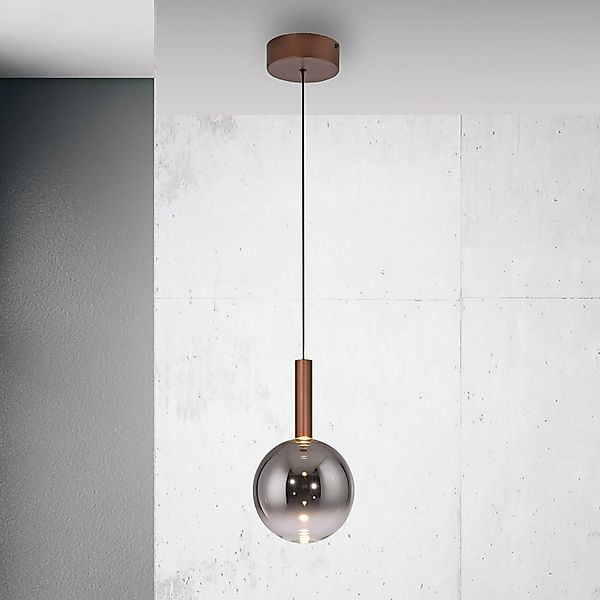 Paul Neuhaus LED-Hängelampe Bowl, Ø 20 cm, braun/grau günstig online kaufen