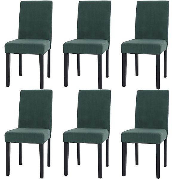MCW Esszimmerstuhl Littau Cord 6er-Set Grün Dunkle Beine günstig online kaufen