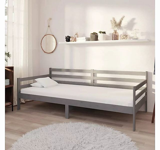 vidaXL Bett Tagesbett Grau Kiefer Massivholz 90x200 cm günstig online kaufen