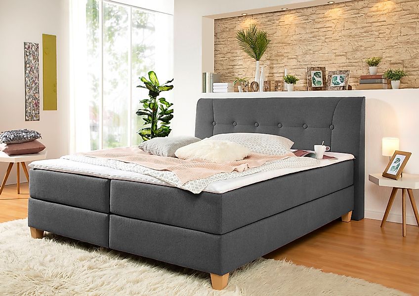 Home affaire Boxspringbett "Calloway" inkl. Topper, XXL-Ausführung, in 4 Fa günstig online kaufen