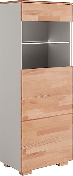 Home affaire Vitrine »CITRA80, Front massivholz, Korpus grau, pust to open. günstig online kaufen