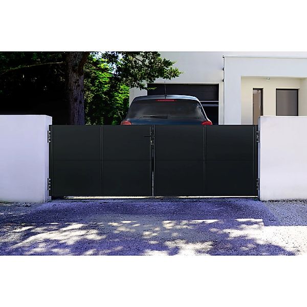 Casanoov Pack Flügeltor 3 5X1 2M Nali & Tor H 120Cm Mattschwarz günstig online kaufen