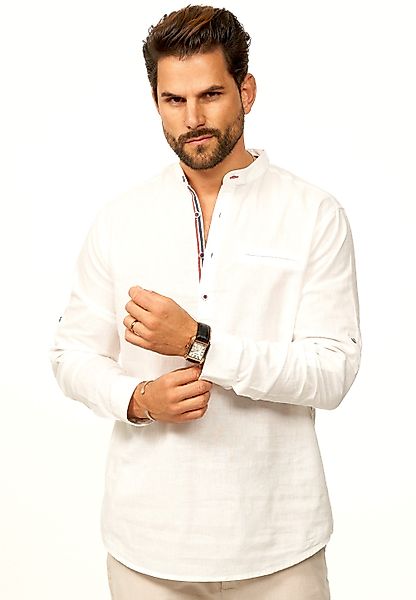 behype Langarmhemd aus Leinen im Regular-Fit günstig online kaufen