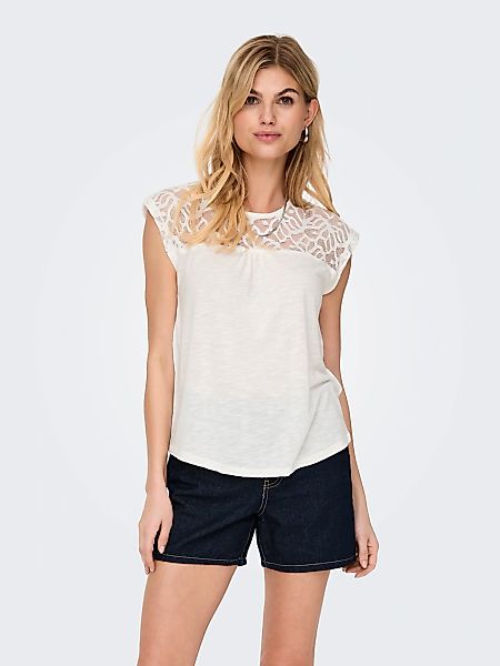 ONLY Spitzenshirt ONLSINDY LIFE S/S O-NECK günstig online kaufen