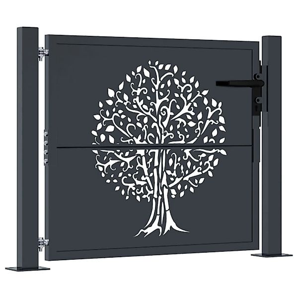 vidaXL Gartentor Anthrazit 105x80 cm Stahl Baum-Design 153154 günstig online kaufen